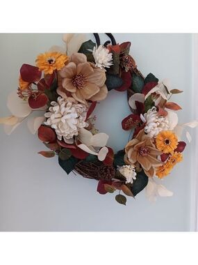 Wreath Flippers Handcrafted 14" Bohemian Fall Harvest Wreath
